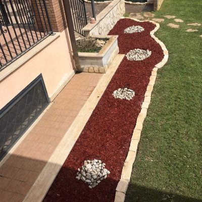 Corteccia colorata Rosso mattone e Verde muschio